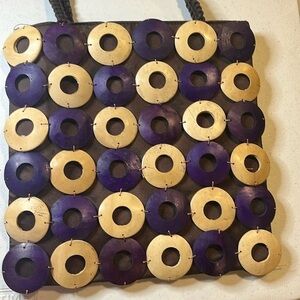 Cute purse! Purple and tan with woven straps!